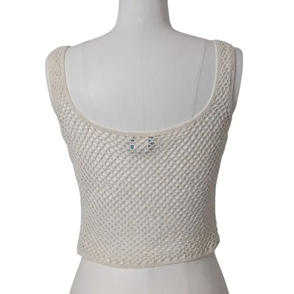 Anna Kosturova Crochet Zipper Lips Pocket Tank Top - Picture 3 of 14